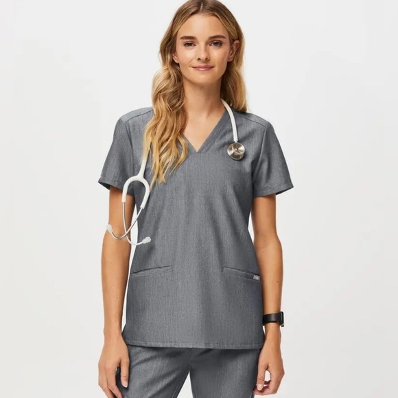 FIGS Casma Scrubs Shirt Top Graphite Women’s XS - Picture 1 of 7